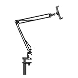 FMOGG Tablet Holder for Bed Desk,Articulating Arm Phone Holder,2-Stage Adjustable Long Arm Clamp...