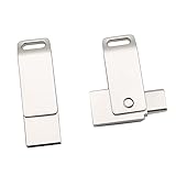 Custom Metal OTG Flash Drive with USB 2.0 + Type C Dual Connector, Personalized Logo USB Stick for...