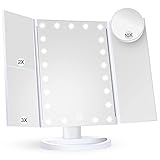 Makeup Mirror Vanity Mirror with Lights, 2X 3X 10X Magnification, Lighted Makeup Mirror, Touch...