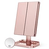 Makeup Mirror Vanity Mirror with Lights, 1x 2X 3X Magnification, Lighted Makeup Mirror, Touch...