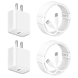 10FT Apple iPhone 16 Charger,2Pack Extra Long 10Foot Type C Cable Cord 20W USB C Charger Travel Plug...
