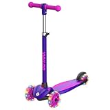 Gotrax KS1 Kids Kick Scooter, LED Lighted Wheels and 3 Adjustable Height Handlebars, Lean-to-Steer &...