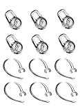 FMFJS Earbud Gel & Ear Hook for Plantronics Replacement Ear Gel, Each 6Pcs Fit for Ear Gel Bud Tip...