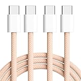 【2-Pack 3.3FT】 USB C to USB C Braided Fast Charging Cable, 60W PD Type-C Power Cord for iPhone...