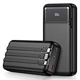 Power-Bank-Portable-Charger 49800mAh Portable Phone Charger Power Bank with 3 Built-in Cable(USB-C,...