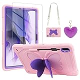 WESADN for Samsung Galaxy Tab S8 Plus/S7 FE Case 12.4 inch with Screen Protector/Butterfly...