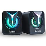 Computer Speakers, 2.0CH PC Speakers with RGB Lights, in-line Volume Control, 6W USB Powered Stereo...