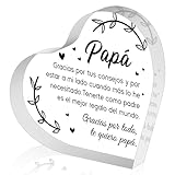 Yopyame Spanish Dad Birthday Gifts - Regalos para Papá Heart Acrylic Plaque for Office Desk Decor...