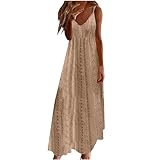 descuentos y ofertas de hoy Eyelet Dress for Women 2024 Casual Sleeveless Long Maxi Dress Trendy...