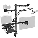 VIVO All-in-One Computer Studio Desk Mount, Mic Boom, Dual Monitor Mount up to 32 inches, Laptop...