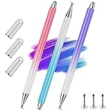 Stylus Pen for Touch Screens (3 Pack Gradient Colorful) 2 in 1 Capacitive Stylus Pen for iPad iPhone...