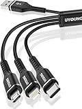 Multi Charging Cable 2Pack 1FT, 3 in 1 Charger Cable Braided Universal Phone Charging Cord with...