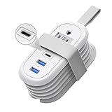 BEVA PD 20W Fast Charge Travel Power Strip with USB Ports, 4FT Travel Flat Plug Extension Cord,...