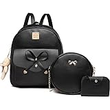 MACCINELO Cute Leather Mini Backpack Purse for Women Bowknot Small Backpack for Girls gift Rucksack...