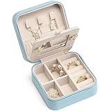 Vlando Small Travel Jewelry Box Organizer - Display Case for Girls Women Gift Rings Earrings...