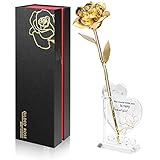 Anthonic Gold Dipped Rose Real 24K Gold Rose, Genuine One of a Kind Rose Hand Dipped in 24K Golden...