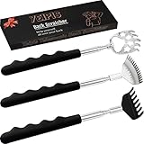 Yeipis 3 Pack Different Back Scratcher Metal Portable Telescoping with Rubber Handles, Extendable...