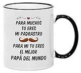 Casitika Regalos Para Padrasto. Taza de Cafe del Dia del Padre. Spanish Step Dad 11 oz Mug. Idea de...