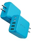 EIZLXQ USB C Charger Block, [2-Pack] Type C Charger Fast Charging,50W 5-Port USB Wall Charger...