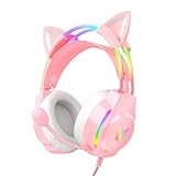 ONITOON Gaming Headset with Microphone, Cat Ear Headphones for PC Laptop PS4 PS5 Xbox Switch,...
