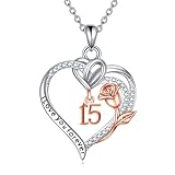 JERWLI 15th Birthday Gifts for Her 925 Sterling Silver 15th Birthday Necklace Quinceanera Gifts...