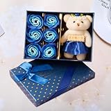 1 caja de Regalo de rosa, llamativa muñeca romántica de OSO de jabón, para Regalo de cumpleaños,...