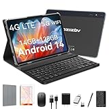 Android 14 Tablet, 4G Cellular Tablets with Dual Sim Slot, 14GB RAM 128GB ROM (TF 1TB) 10 inch...