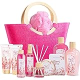 Green Canyon Spa Bath Gifts Baskets for Women, 11pcs Cherry Blossom Spa Relaxing Gift Bags Sets with...