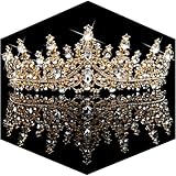 TOBATOBA Gold Crown for Women Crystal Queen Crown Princess Tiara, coronas para 15 años corona para...