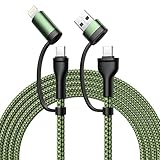 XUDUO Lightning Cable 4 in 1 Charging Cable iPhone Charger, USB C Charger USB A/C to C/L Fast Multi...