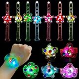 Maegawa 25 Pack LED Light Up Fidget Spinner Bracelets Favors For Kids 4-8 8-12,Glow in The Dark...
