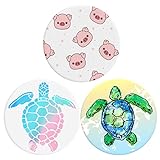 Cellphone Foldable Finger Grip Holder for Smartphone and Tablets - Tortuga and Cute Pig White(3...