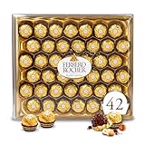 Ferrero Rocher, 42 Count, Premium Gourmet Milk Chocolate Hazelnut, Individually Wrapped Candy for...