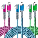 60W USB C Cable【3Pack 10ft】, Canjoy Type C Cable 90° Right Angle PD Charger Fast Charging Cable...